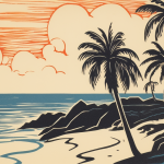 block print of beach